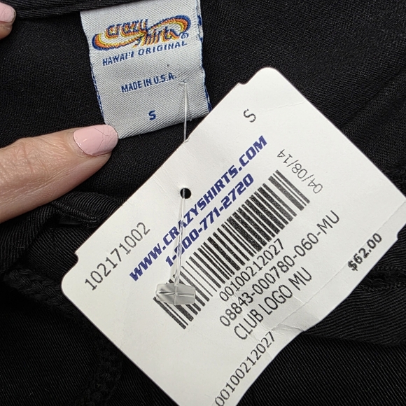 Crazy Shirts Maui Hawaii Club Logo Henley Sweatshirt - Black - Small - Picture 9 of 10